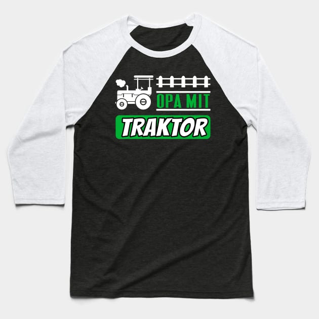 Opa mit Traktor lustiges Herren Landwirt Rentner Baseball T-Shirt by Foxxy Merch